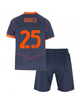 Inter Milan Manuel Akanji #25 Replika Tredje Kläder Barn 2025-26 Kortärmad (+ byxor)